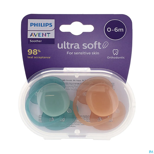 Ciuccio Philips Avent Ultra Soft in silicone neutro 0-6 mesi