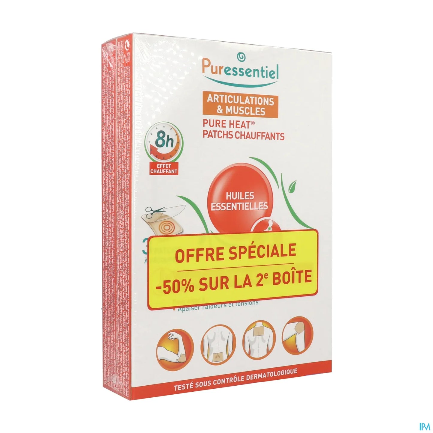 Articulations & Muscles Patchs Chauffants Pure Heat 2 Boîtes de 3 Patchs