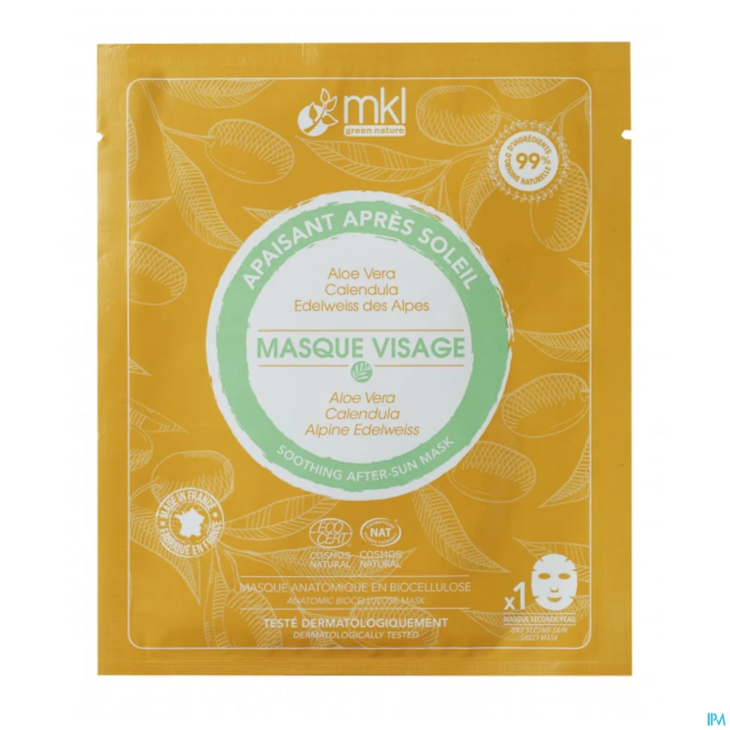Maschera viso lenitiva in biocellulosa Green Nature 1 unità
