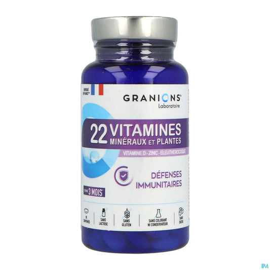 22 Vitamins, Minerals and Plants Immune Defense x 90 Tablets