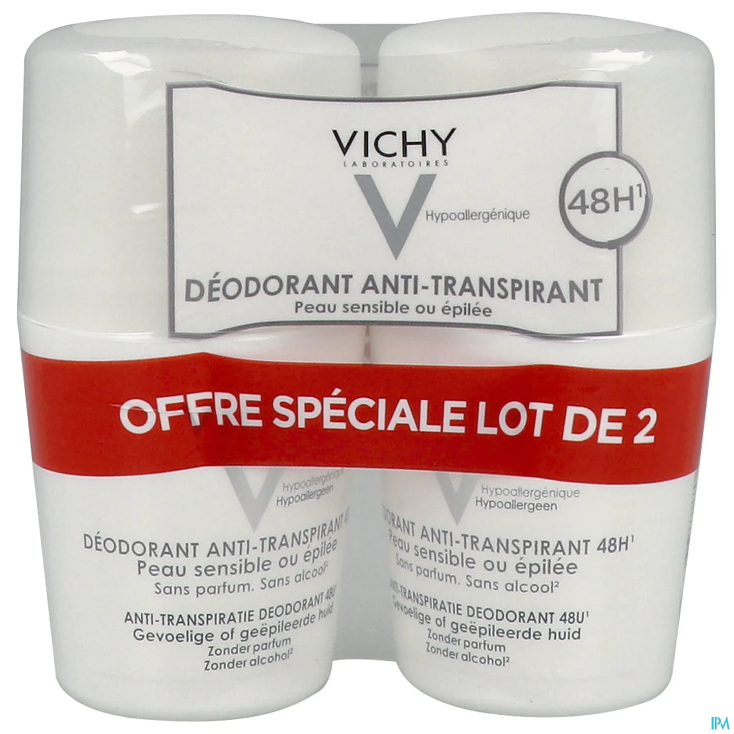 Deodorante antitraspirante 48 ore per pelli sensibili o senza peli Roll-On 2x50ml