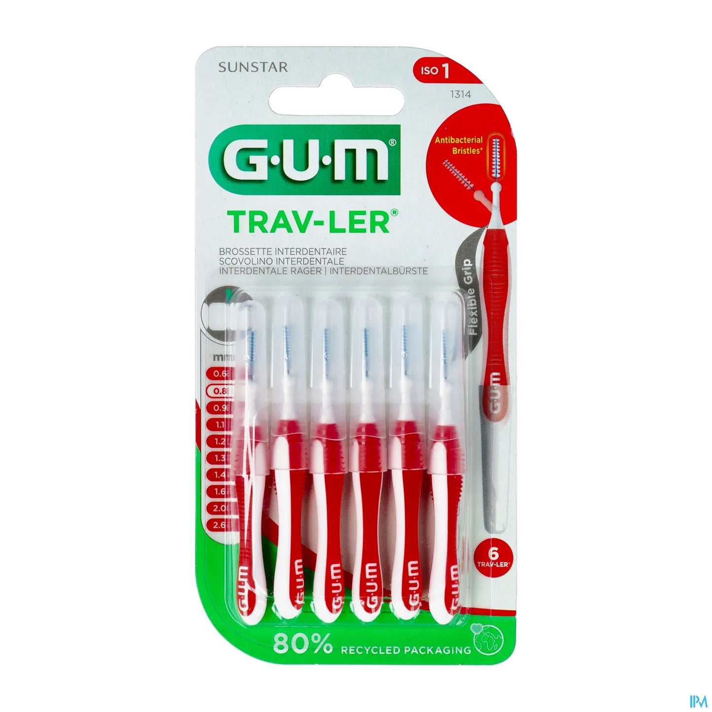 Spazzolini interdentali GUM Trav-Ler 1314 0,8 mm x42
