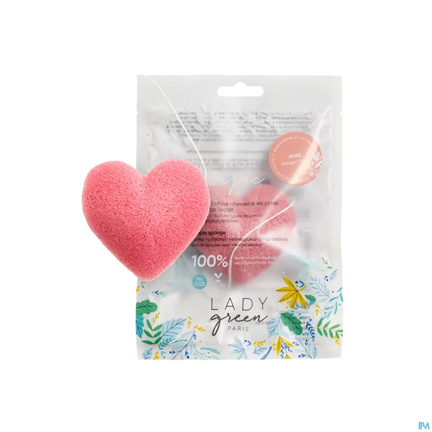 Lady Green Éponge Visage Konjac Rose