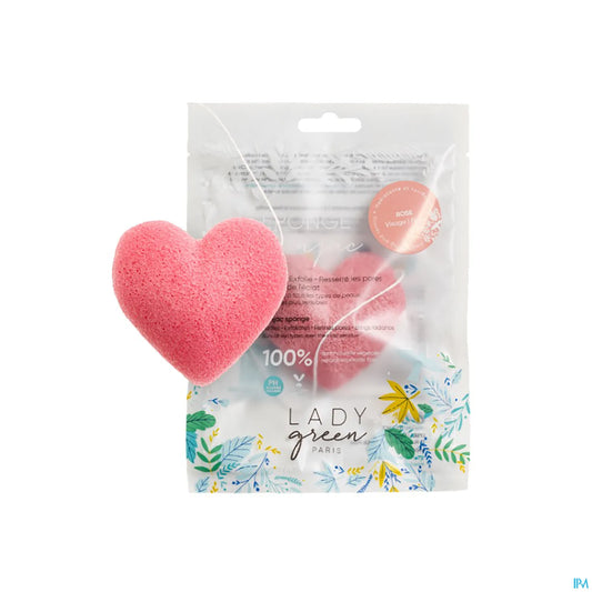 Lady Green Éponge Visage Konjac Rose
