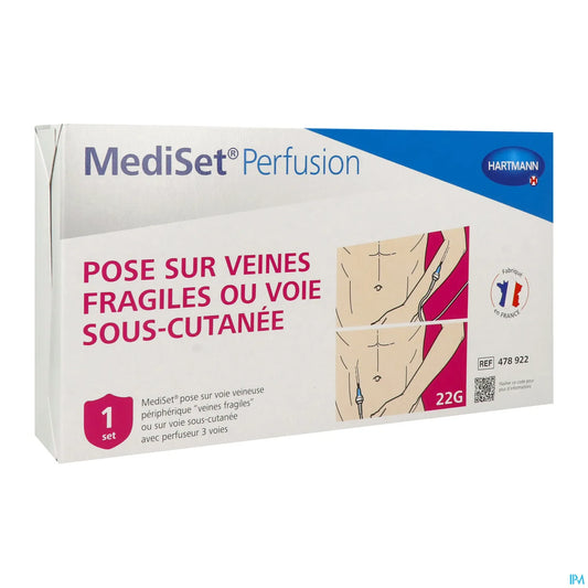 Set di infusione Mediset per vene fragili o via sottocutanea con set di infusione a tre vie
