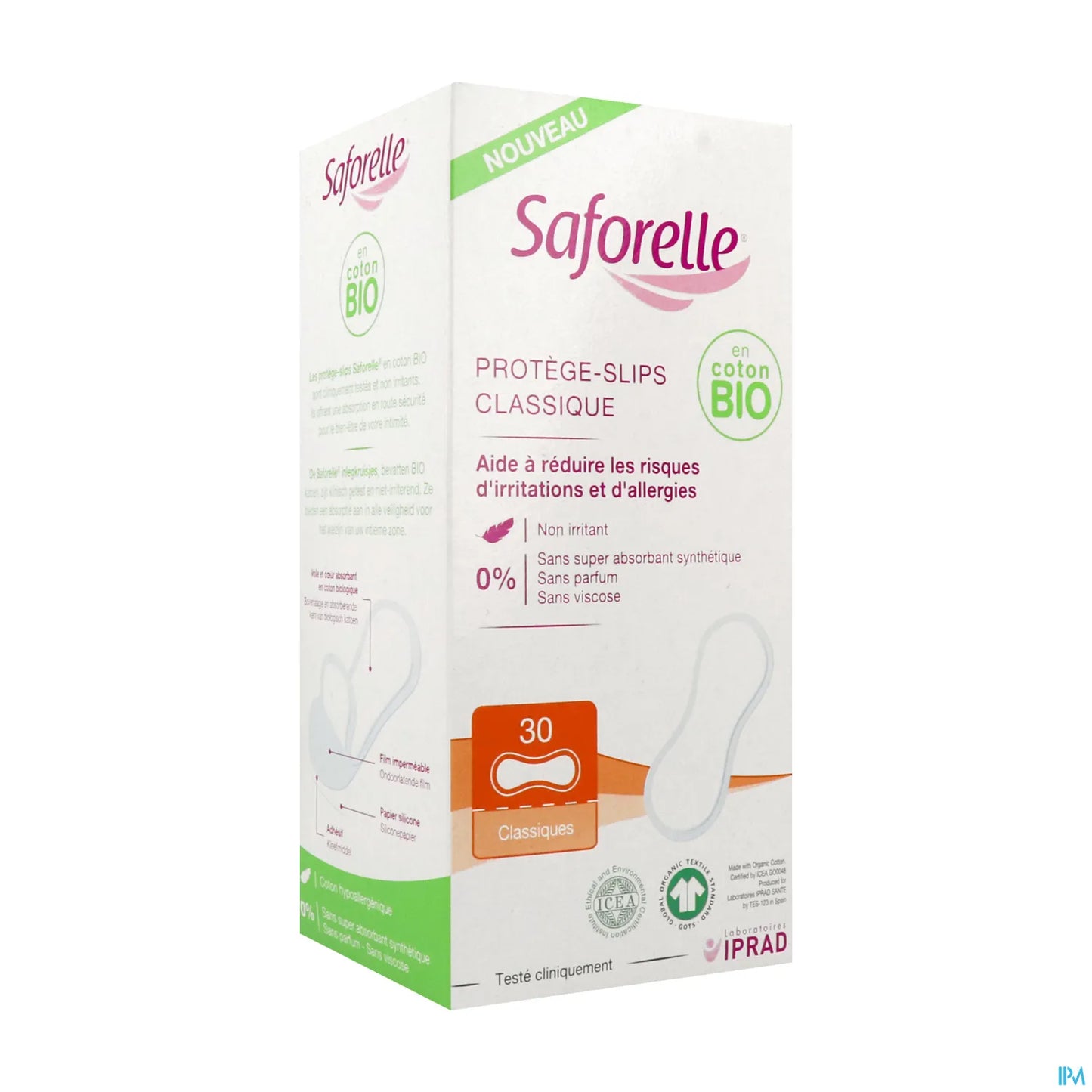Bio 30 Classic Salvaslip 100% Cotone Biologico Pelle Sensibile