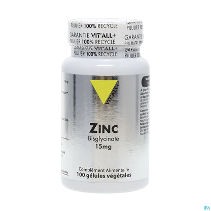 Zinc Bisglycinate 15mg 100 Gélules