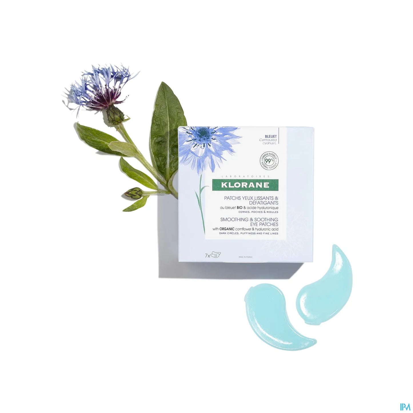 Smoothing Eye Patches Hydro Gel Organic Cornflower Hyaluronic Acid 7 Pairs
