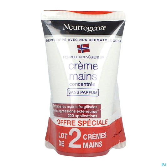 Crema mani concentrata senza profumo 2 x 50 ml