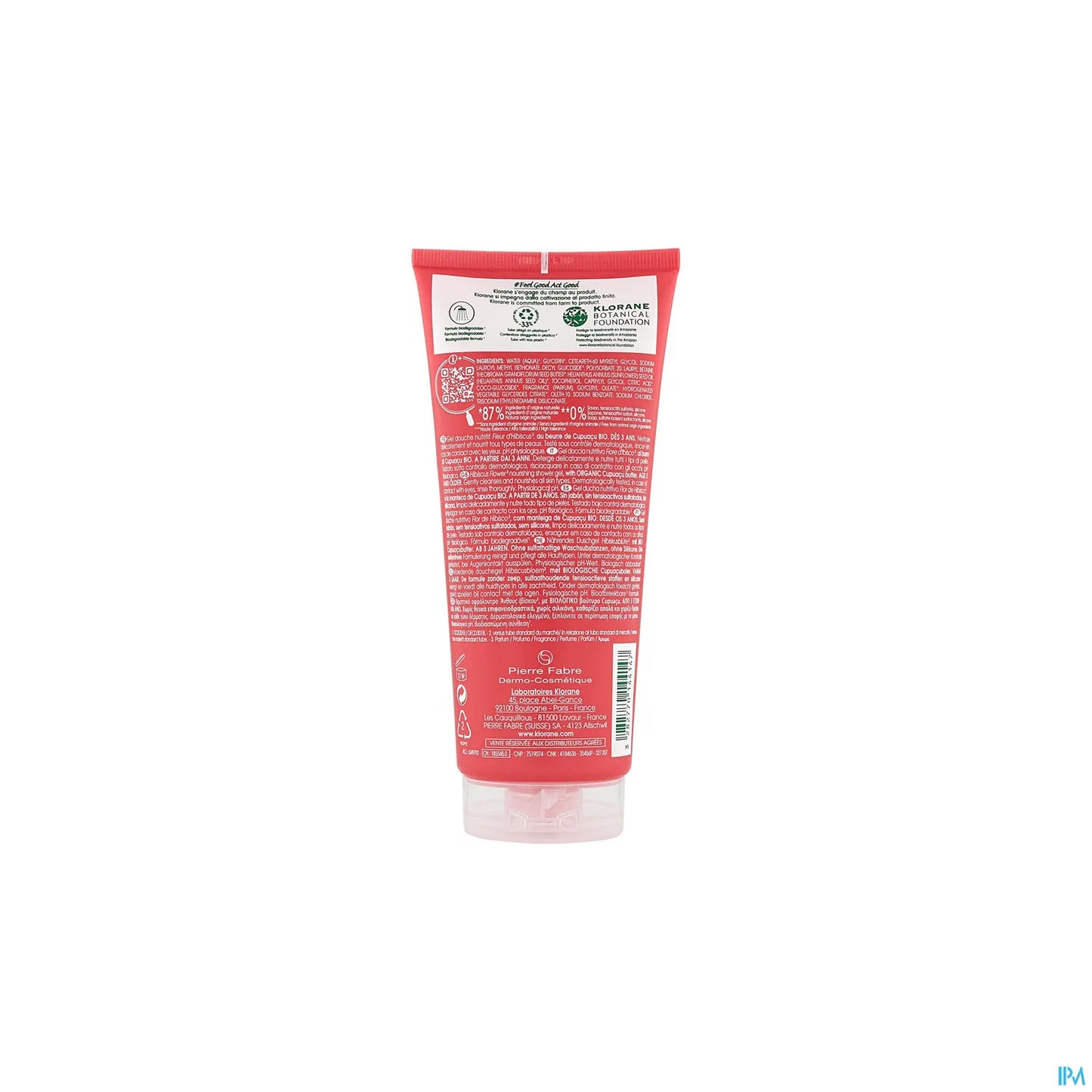 Gel doccia ai fiori di ibisco con burro di cupuaçu biologico 200 ml