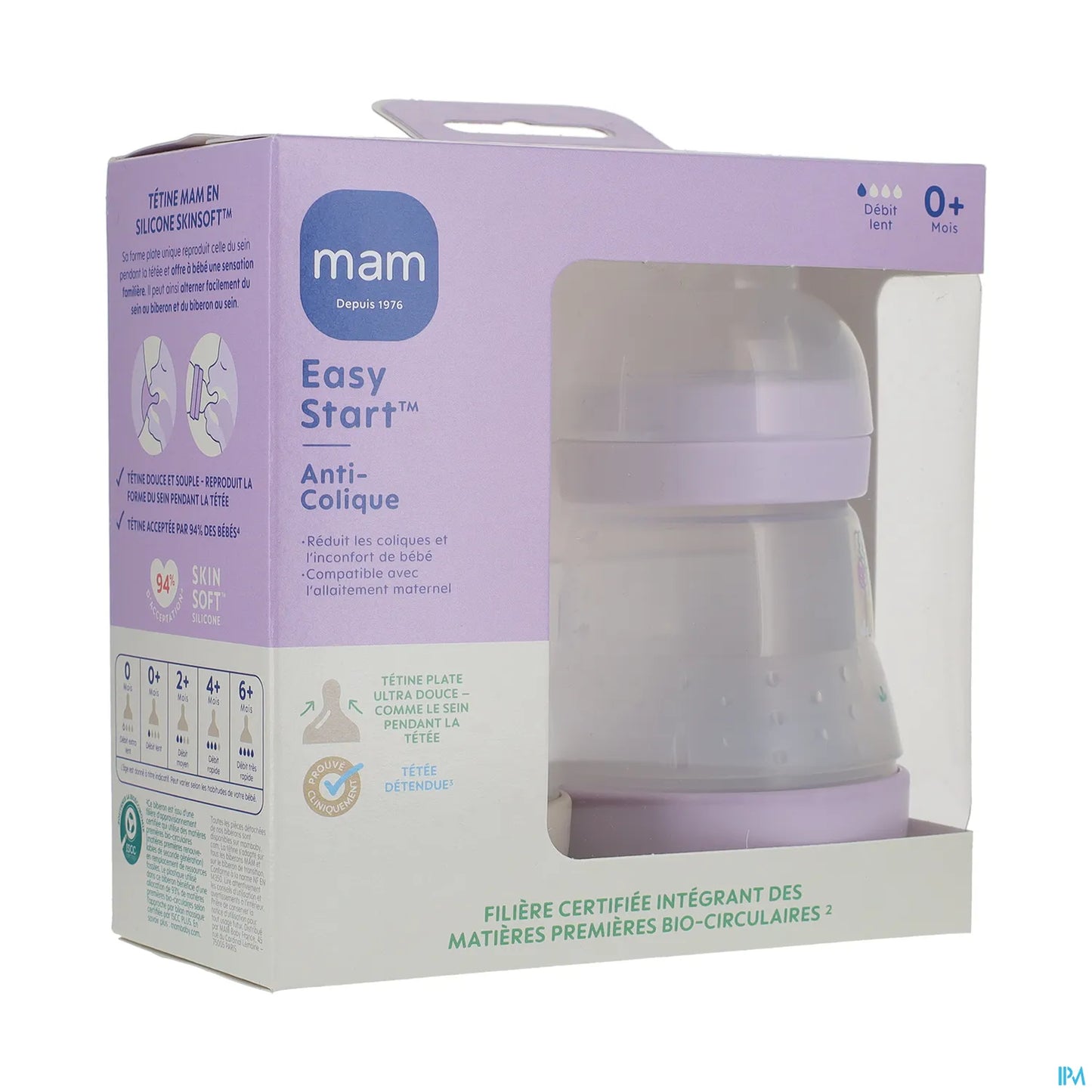 Lot de 2 Biberons Easy Start Anti-Coliques 160 ml Lilas Sable