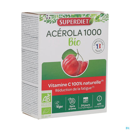 Acerola 1000 Biologico 24 Compresse Masticabili con Incisione