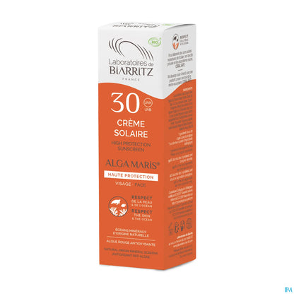 Algamaris Crème Solaire Visage SPF 30 Bio