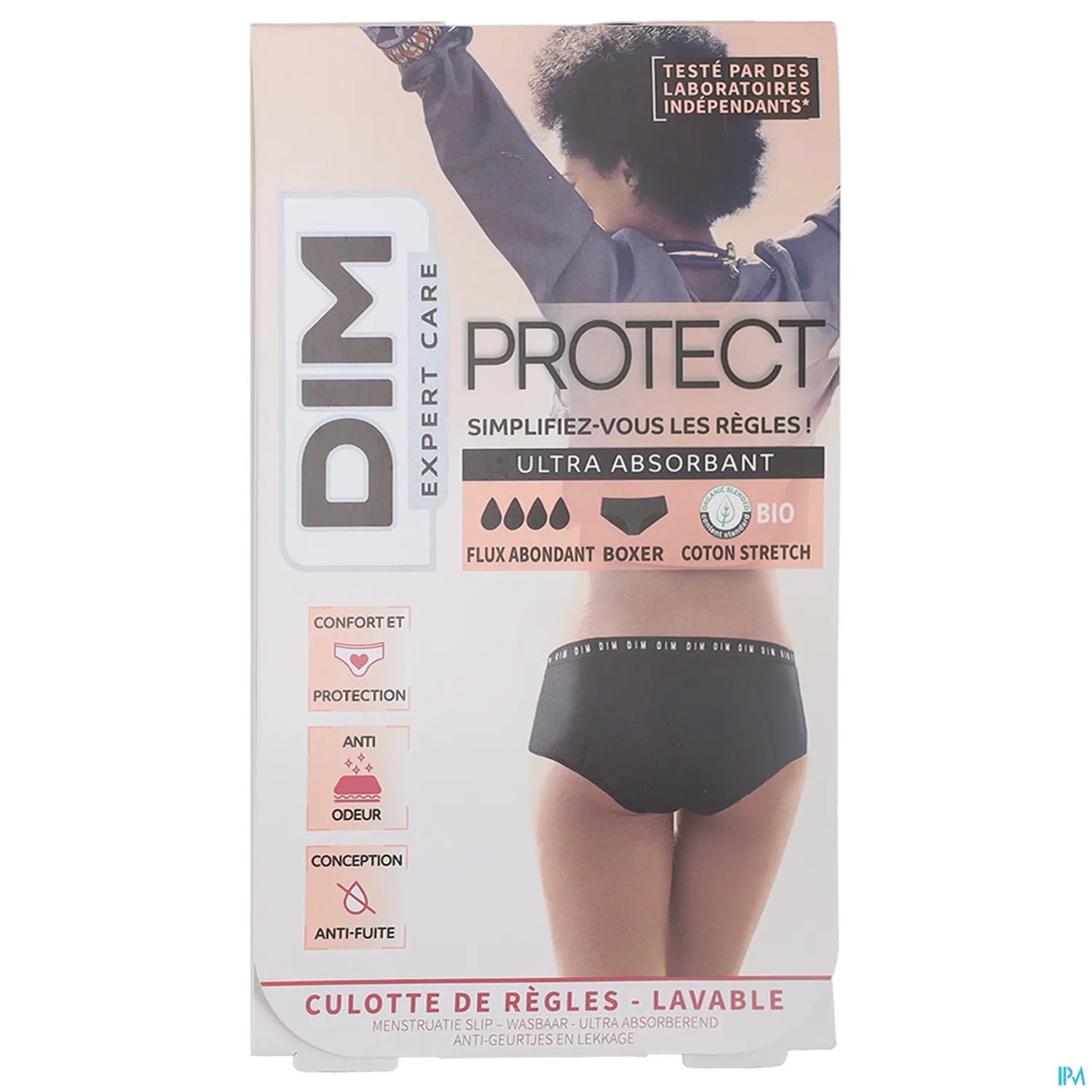 Boxer Menstruel Bio Flux Abondant Noir T40/42