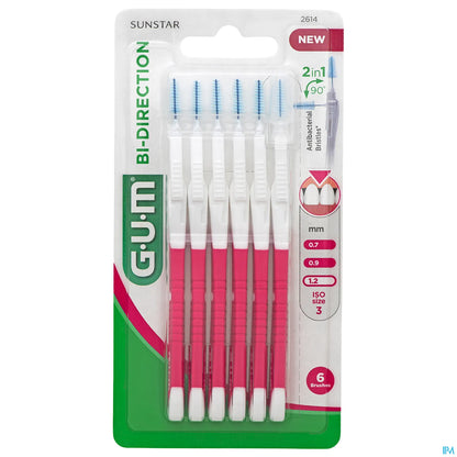 G.U.M Brossette Interdentaires Bi-Direction Fine 1.2mm x6