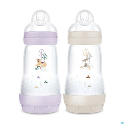Biberon Easy Start Anti-Colique 260ml Lilas Sable Tétine Débit 2 X2