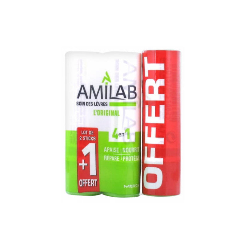Set di 3 stick per la cura delle labbra da 4,7 g di balsamo per le labbra
