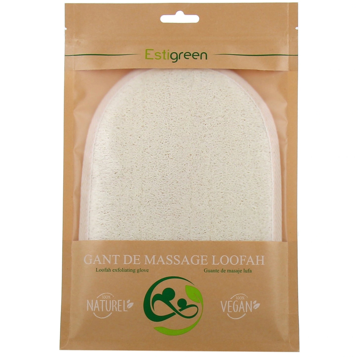 1 guanto esfoliante e massaggiante in luffa