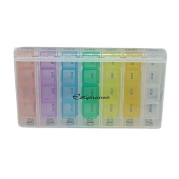 7-day pill box, rectangular shape