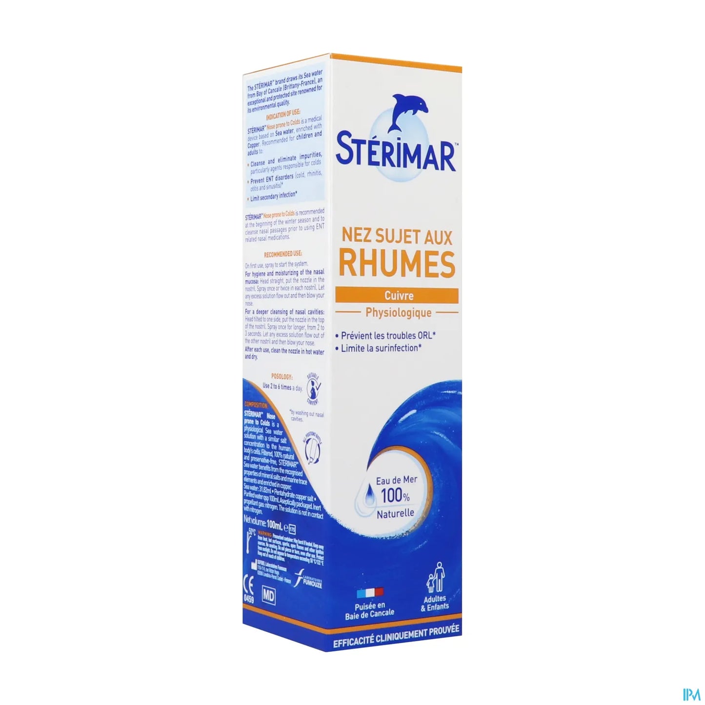 Nez Sujet Aux Rhumes Spray Eau de Mer Enrichi en Cuivre 100ml