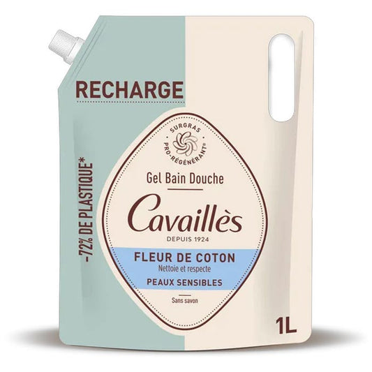 Rogé Cavaillès Eco-Refill Bagno Doccia ai Fiori di Cotone 1L