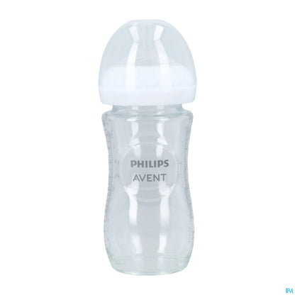 Biberon in vetro Philips Avent Natural Response 240 ml + tettarella in silicone 1m+