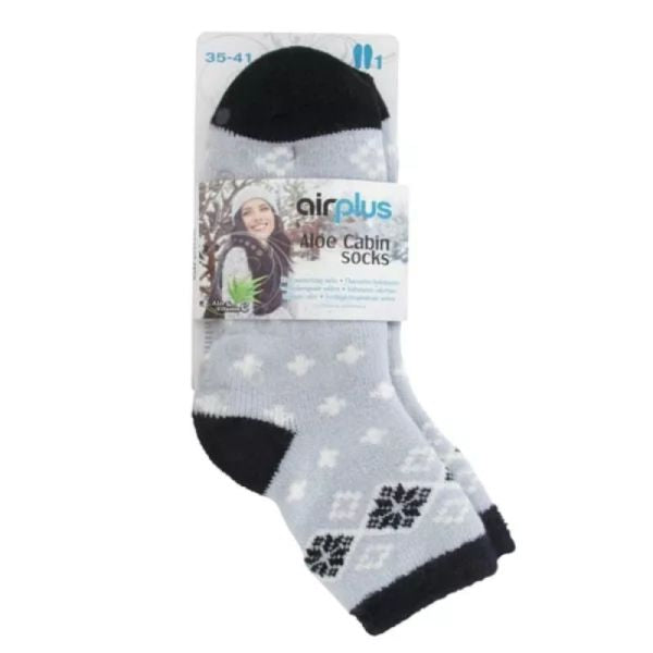 Aloe Cabin Socks Women's Black Snowflake Socks Grey Black 35-41