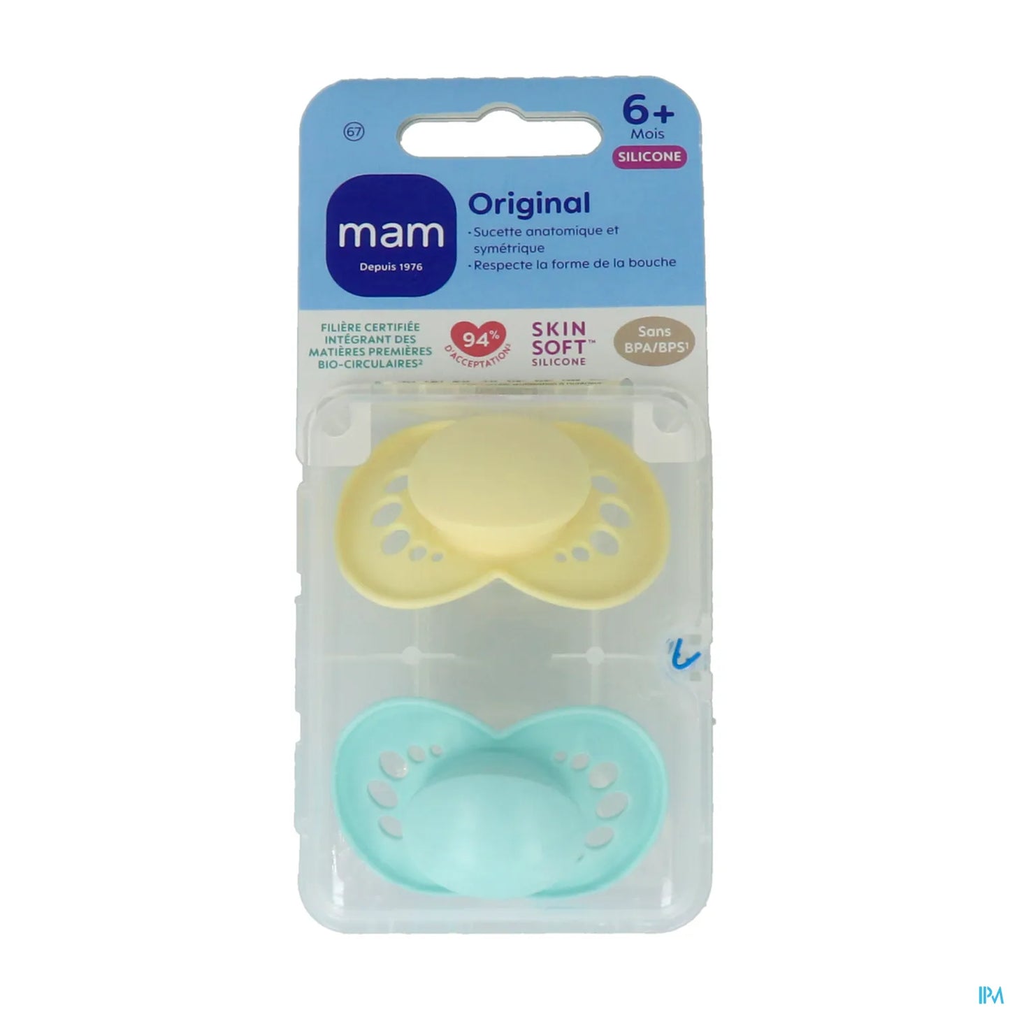 Ciucci originali Tendance in silicone 6 mesi e oltre blu 2 unità