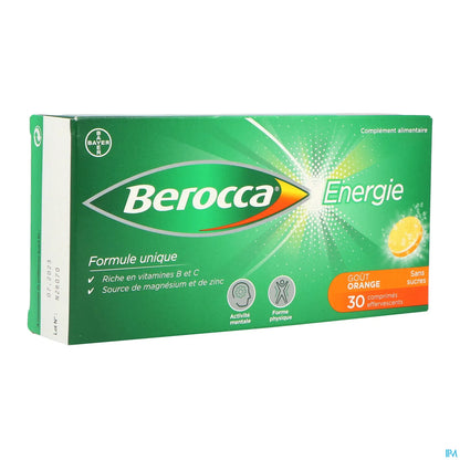 Bayer Berocca Energie Sans Sucre 30 Comprimés Effervescents
