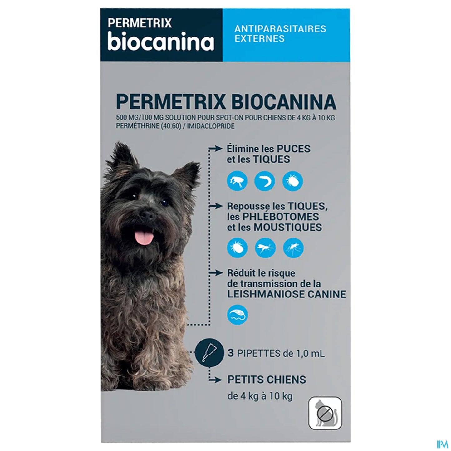 Permetrix Small Dogs 3 Pipettes of 1ml