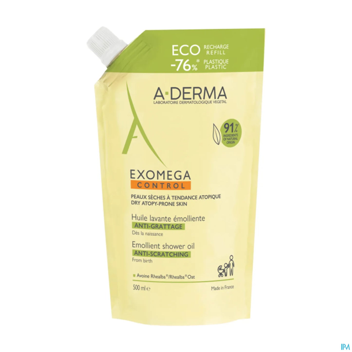 Exomega Control Huile Nettoyante Emolliente Recharge 500ml