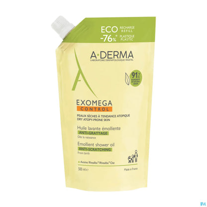 Exomega Control Huile Nettoyante Emolliente Recharge 500ml