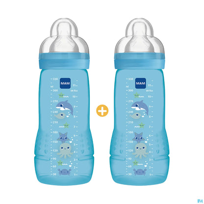 Biberon Easy Active 330 ml 6 Mois Bleu Lot de 2
