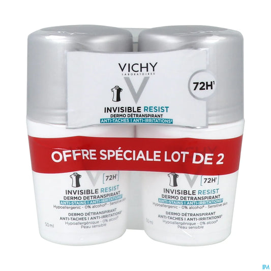 Deodorante Invisible Resist 72H Roll-On Confezione da 2 x 50 ml