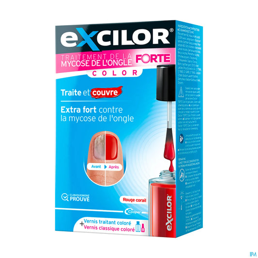 Cooper Excilor Forte Coral Red 30 ml + 8 ml Trattamento contro i funghi delle unghie
