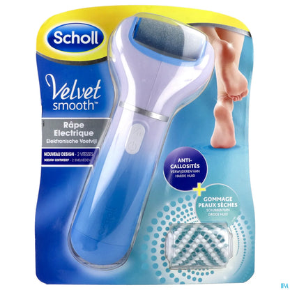 Velvet Smooth Express Pedi Râpe Électrique Bleue Avec Cristaux de Diamant