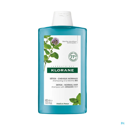 Shampoo Detox alla Menta Biologica per Tutti i Tipi di Capelli 400ml