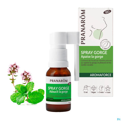 Aromaforce Spray Gorge Apaise la Gorge Bio 15 ml