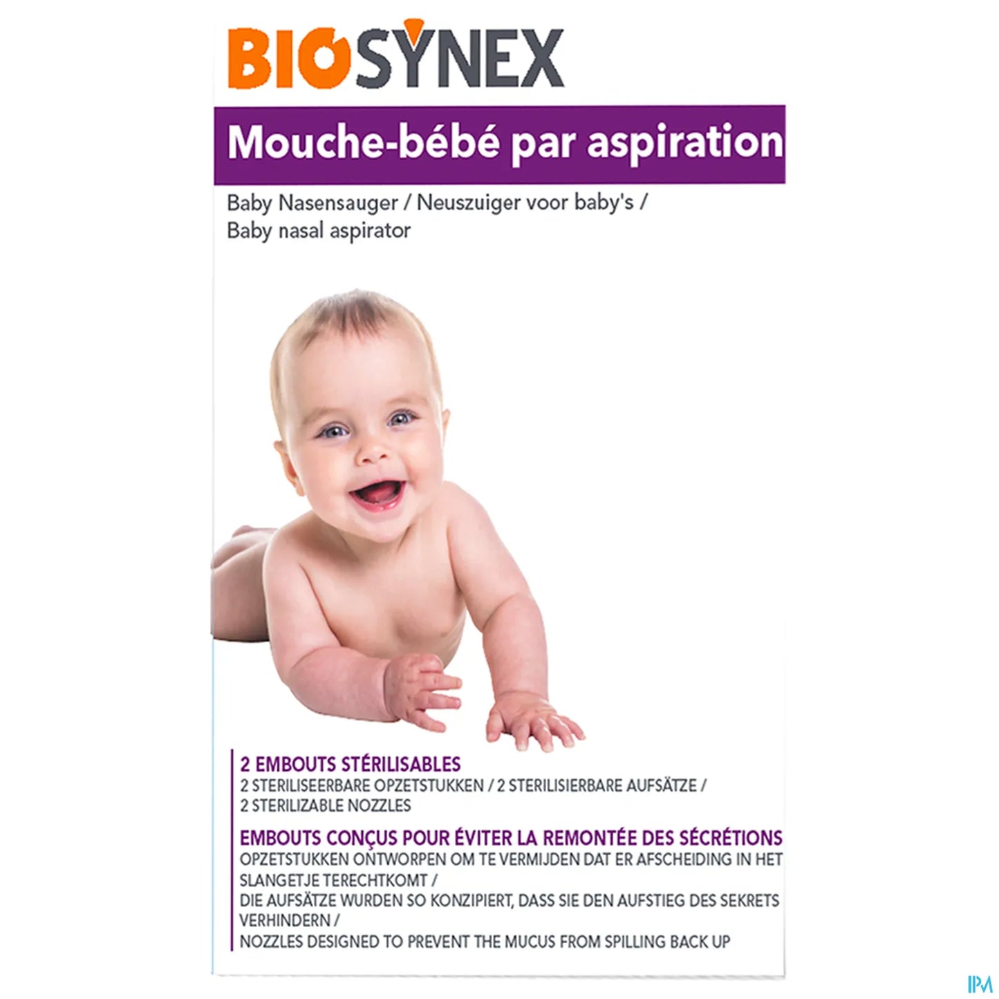 Aspiratore nasale manuale per neonati con 2 punte sterilizzabili