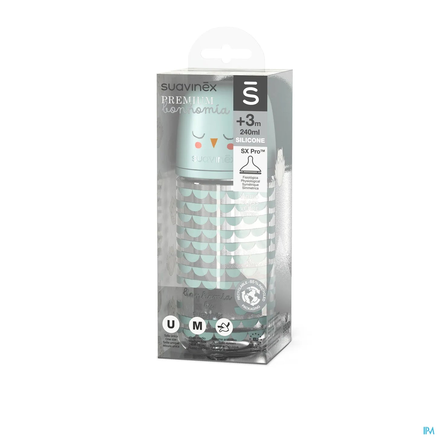 Biberon in vetro 240 ml Bonhomia Green