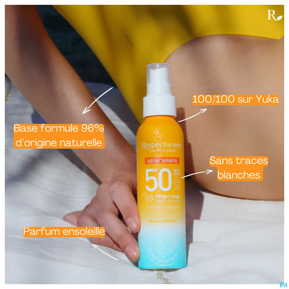 Spray Solaire Facteur de Protection Solaire 50 100 ml