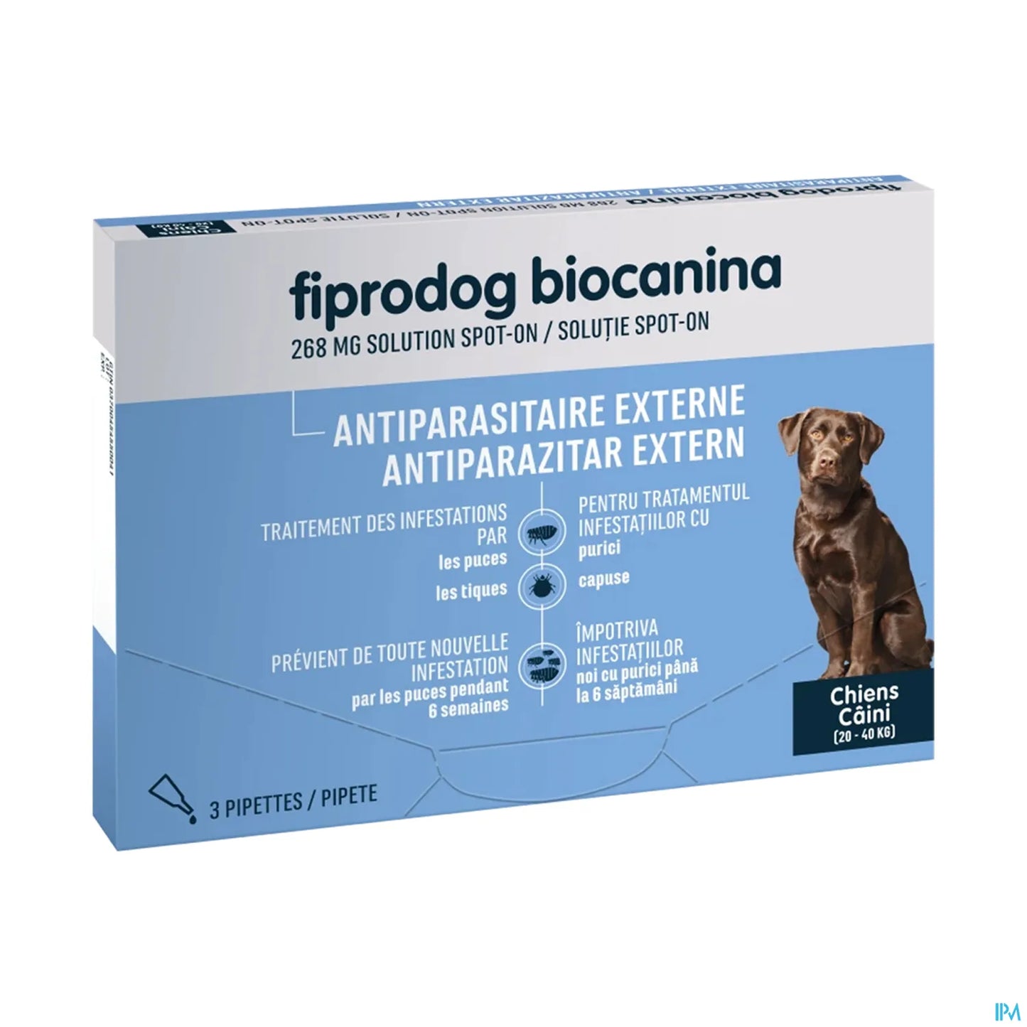 Fiprodog 268mg Spot On Grands Chiens 3 Pipettes
