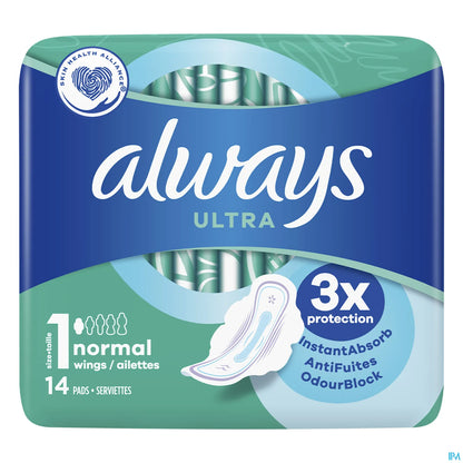 Serviettes Hygiéniques Ultra Normal Taille 1 14 Unités