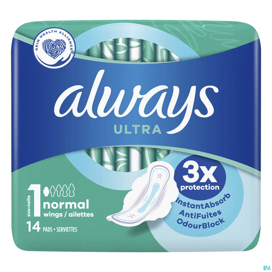 Serviettes Hygiéniques Ultra Normal Taille 1 14 Unités