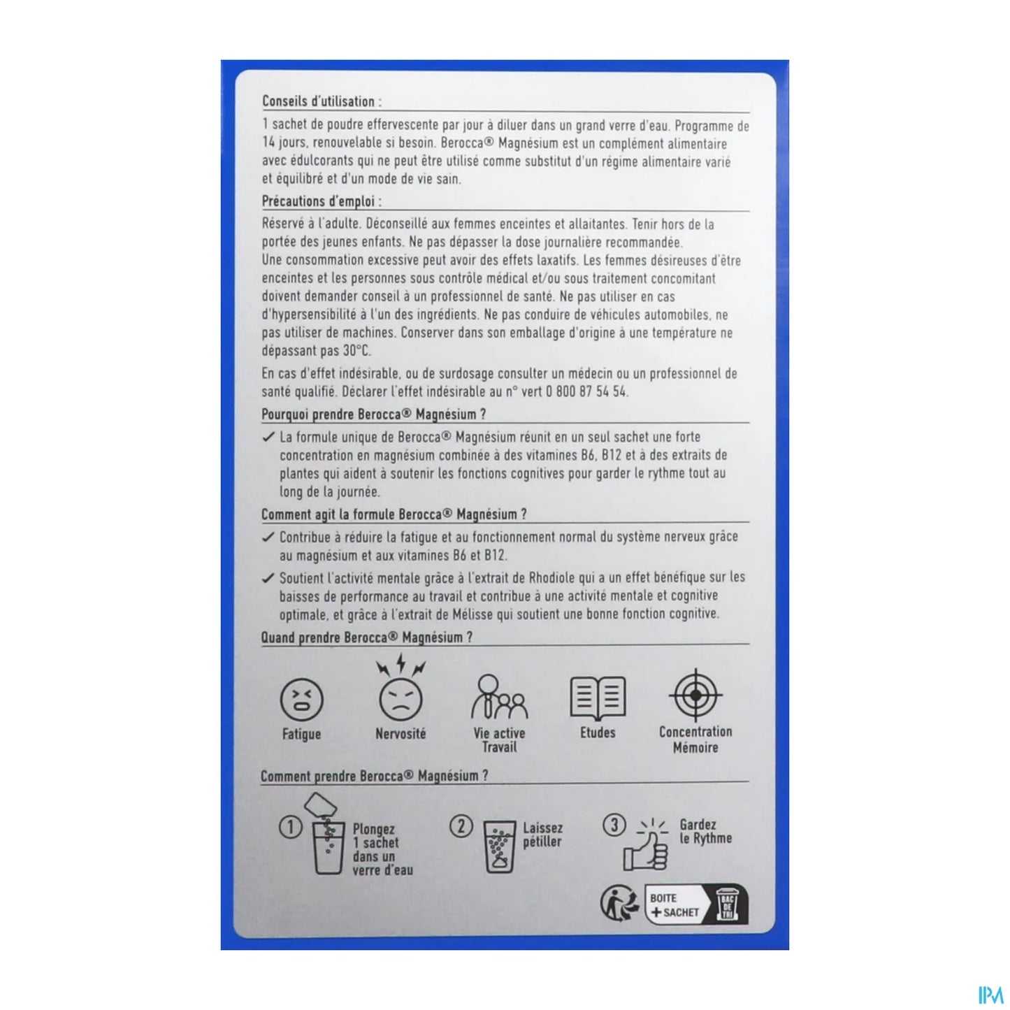 Magnesium 14 Sachets de Poudre Effervescente
