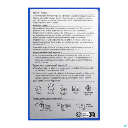 Magnesium 14 Sachets de Poudre Effervescente