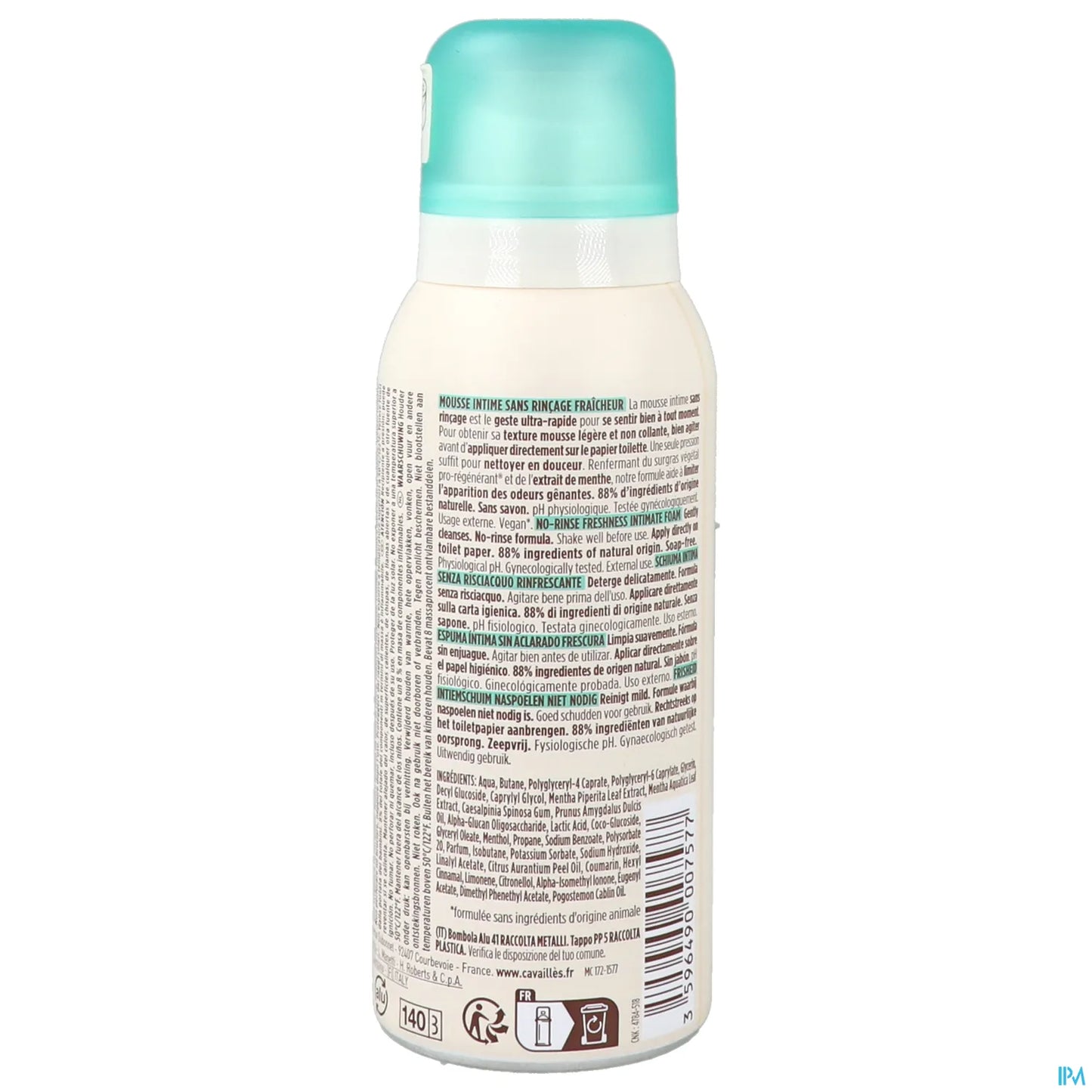 Rogé Cavaillès Mousse Intime Sans Rinçage Fraicheur 100ml