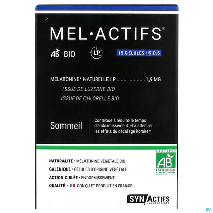SynActifs Melagreen 15 Gélules Sommeil Réparateur et Anti Jet-Lag
