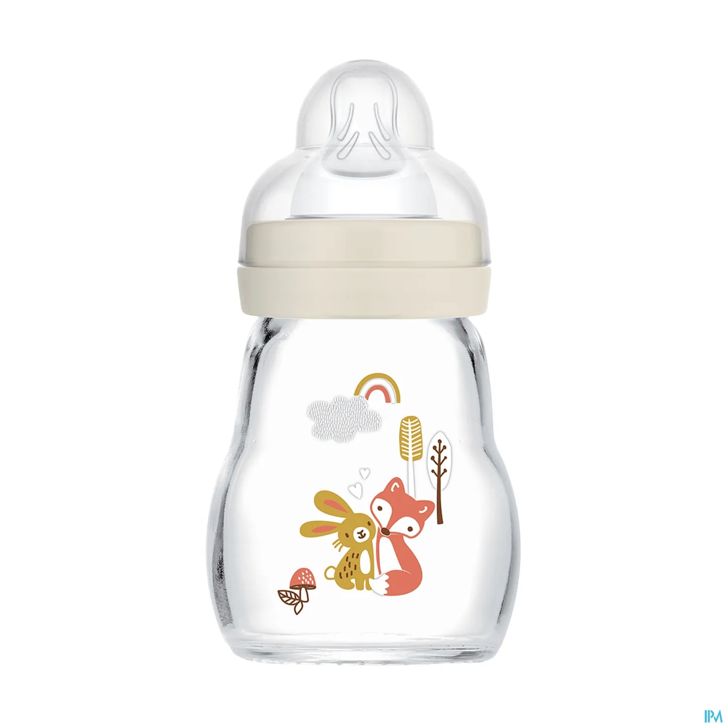 Biberon en Verre Premium 170ml Blanc Débit 1