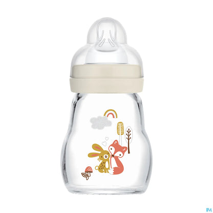 Biberon en Verre Premium 170ml Blanc Débit 1